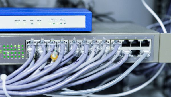 network device with cables
